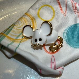 White Mouse Brooch